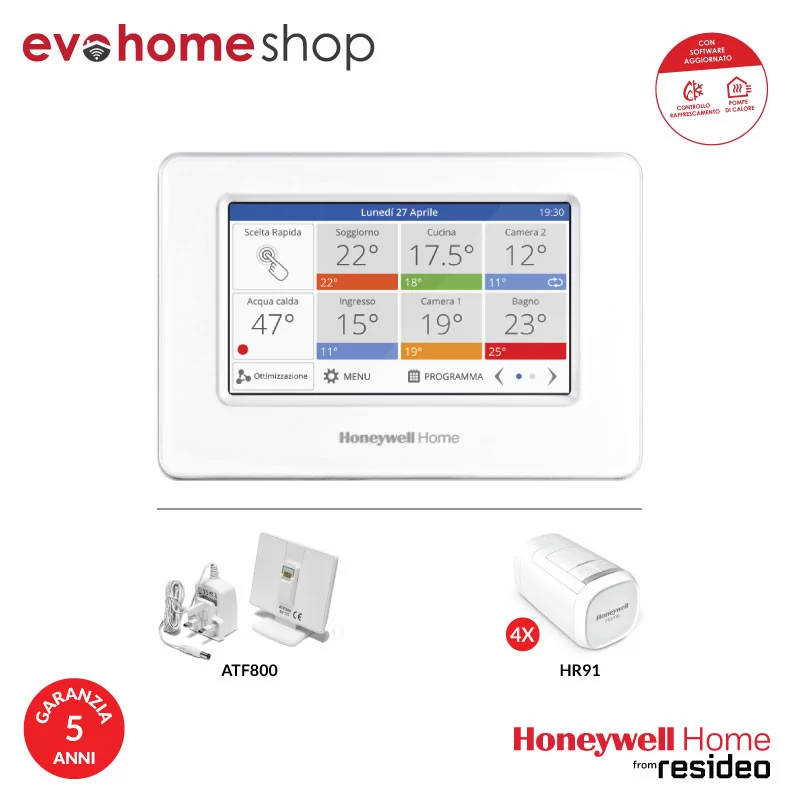Evohome Kit 4 Zone per Impianti Centralizzati HR91 - Base da Tavolo Evohome Kit 4 Zone per Impianti Centralizzati HR91 - Base da Tavolo